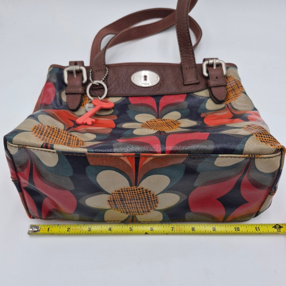 Fossil Key-Per Floral Tote Bag & Wallet Set ZB5126 Retro Coated Canvas Bag - Picture 10 of 16